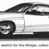 Original rough sketch for the Mirage, called at first the Rapide